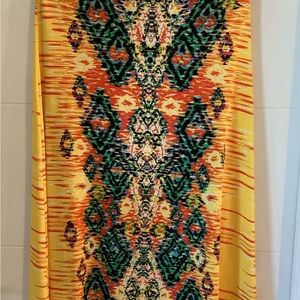 Beige by eci Vibrant Yellow Colorful Maxi Skirt Medium